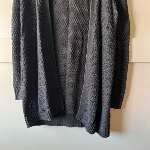 Halogen Tunic Knit Cardigan Open Front Women Medium Black Office Casual Classic - Picture 3 of 7